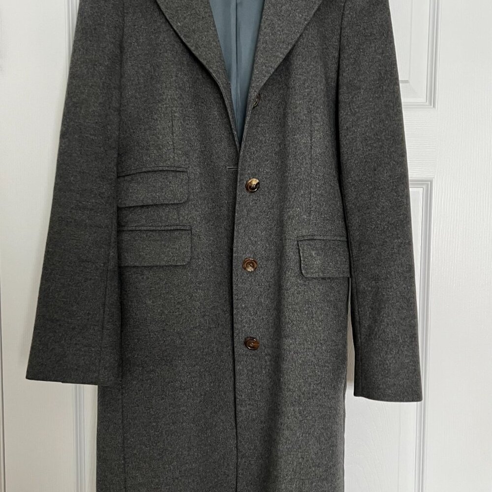 Eric Bompard Paris 100% Cashmere Grey Coat, FR 36